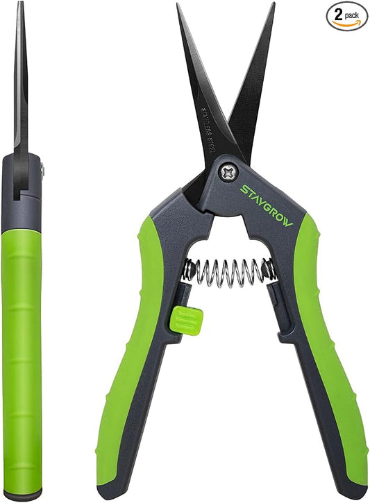 6.5" Gardening Scissors, Ultra Sharp Plant Trimming Scissors | Garden Snips for Precise Cuts,Stainless Steel Pruner Pruning Shears Bonsai Clippers(2-Pack Straight)