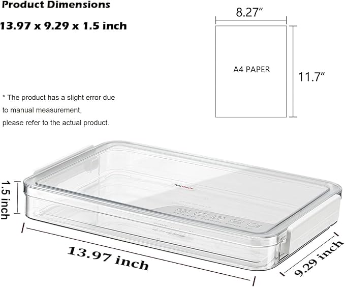 2 Pack Document Storage Clear Plastic Storage Boxes with Lids Stackable Storage Bins Paper Storage Box Containers for Organizing A4 File Paper, Document, Photo, Scrapbook