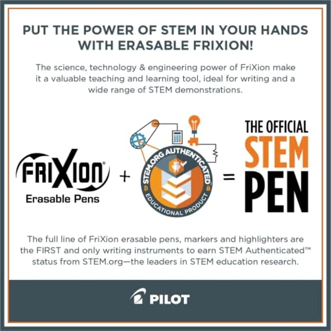 Pilot FriXion Colors Erasable Marker Pens, Bold Point, Erasable Pens, Assorted Color Inks, 12-Pack