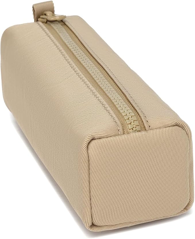 Pencil Case Lightweight and Durable Ideal Pencil Pouch for School and Office Supplies (Khaki,Oxford)