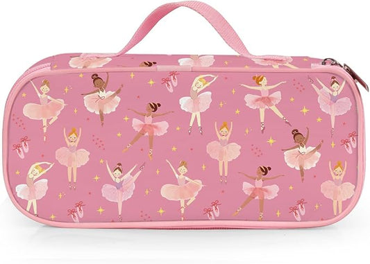 Ballet Dancer Pencil Case for Girls, Large Capacity Kids Pencil Box with Zipper, Ballet Gifts for Girls, Portable Pen Pouch Bag for Office School Travel