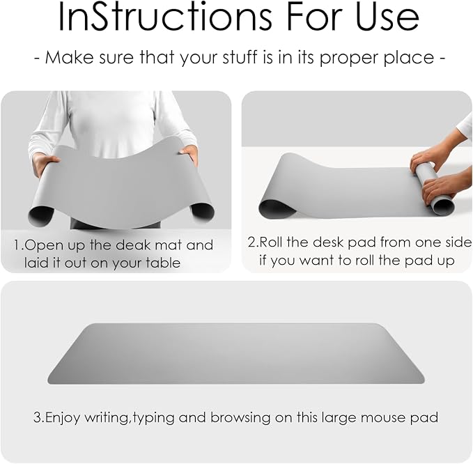 Leather Desk Pad Protector, Waterproof Mouse Pad, PU Desk Mat, Office Desk Cover, Desk Writing Mat for Office/Home/Work/Cubicle (Olive Green) 23.6x13.7 in