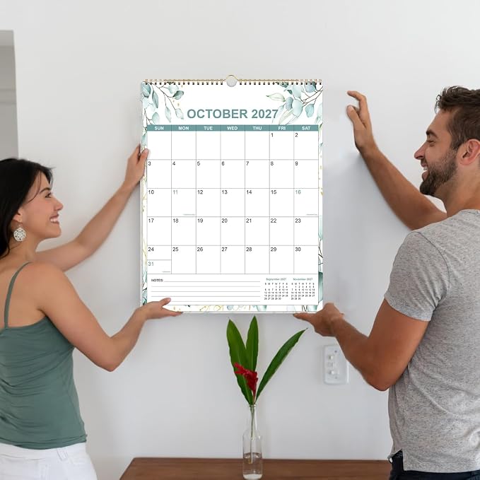2026-2027 Calendar - Calendar 2026-2027 from July 2026 - December 2027, 18 Months Calendar/Planner with Thick Paper, 12" x 14.5", Vertical, Leaf