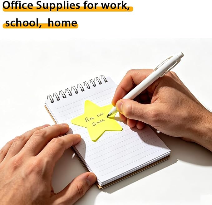 Sticky Notes, Cute Sticky Notes Star Shape Heart 8 Pads 8 Colors Self-Stick Stickies Funny Note Pads 100 Sheets Teacher Back to School Supplies and Oﬃce Products