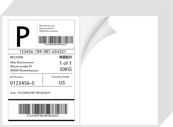 200 Half Sheet Self Adhesive Shipping Labels 100 Sheets, 8.5" x 5.5" Address Labels Laser/Ink Jet White Blank (100 sheets-200 Count) | 100 Sheets, 8.5" x 5.5" Address Labels Laser/Ink Jet White Blank (100 sheets-200 Count)