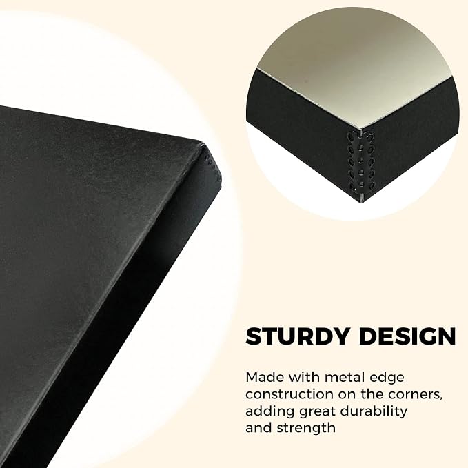 Golden State Art, Clamshell Archival Folio Storage Box 18x24 Inch, Black | Acid-Free Photo Box with Metal Edge Corner, Preserve And Store Paper Documents Cards Prints Arts and Crafts DIY Projects