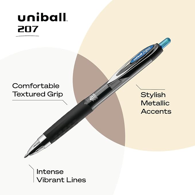 uniball 207 Retractable Gel Pens, Bold Point (1.0mm), Blue (Pack of 144)