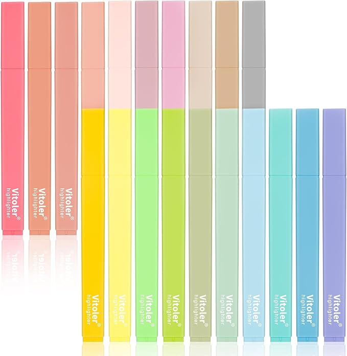 Vitoler 20Pcs Highlighters,Pastel Highlighters Set,Assorted Morandi Color Highlighter, Chisel Tip Bible Highlighter for School Office Supplies | Aesthetic,Cute Pastel,No Bleed,Dry Fast, Bible Study for Journaling Planner Notes School Supplies