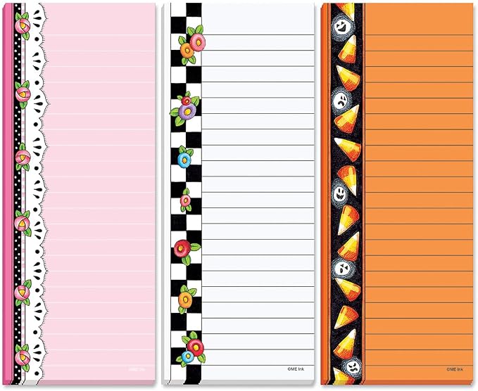Current Mary Engelbreit Seasonal Magnetic Notepad Set – Set of 12 Mini Memo Pads, 12 Designs, 30-Sheet Pads, 2½ x 6½ Inches, Shopping List, To-Do Notes, Printed in The USA