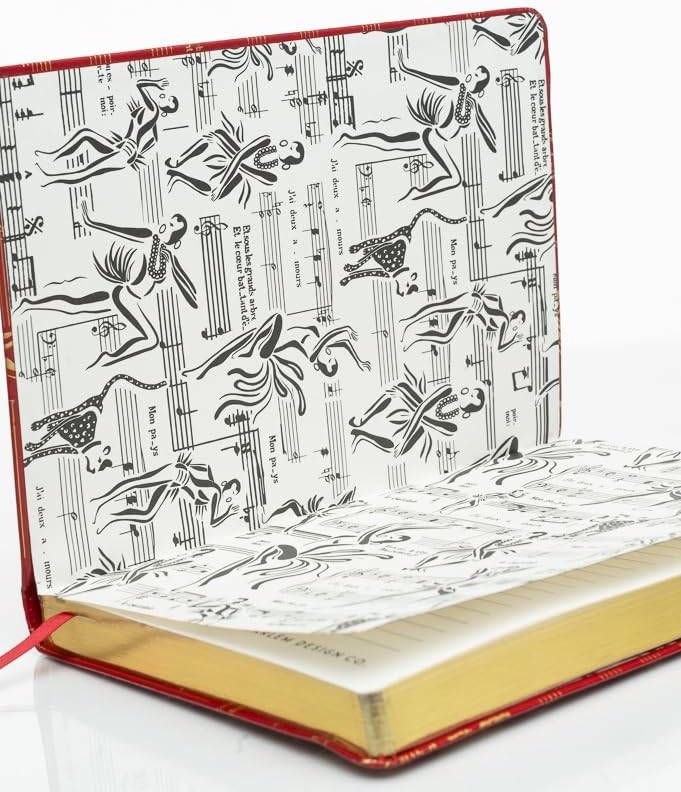 HARLEM CANDLE CO. – Ode to Josephine Luxury Journal, Red & Gold – 300 Lined Pages | Vegan Leather Cover, Gilded Edges, Ribbon Bookmark | Inspired by Josephine Baker (Red/Gold)