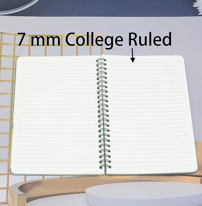 Yansanido Spiral Notebook, 4 Pcs 10 Inch x 7.4 Inch B5 Thick Plastic Hardcover 7mm College Ruled 4 Color 80 Sheets -160 Pages Journals for Study, Work, Travel and Notes (B5, 4 Pcs Dark Color 2)