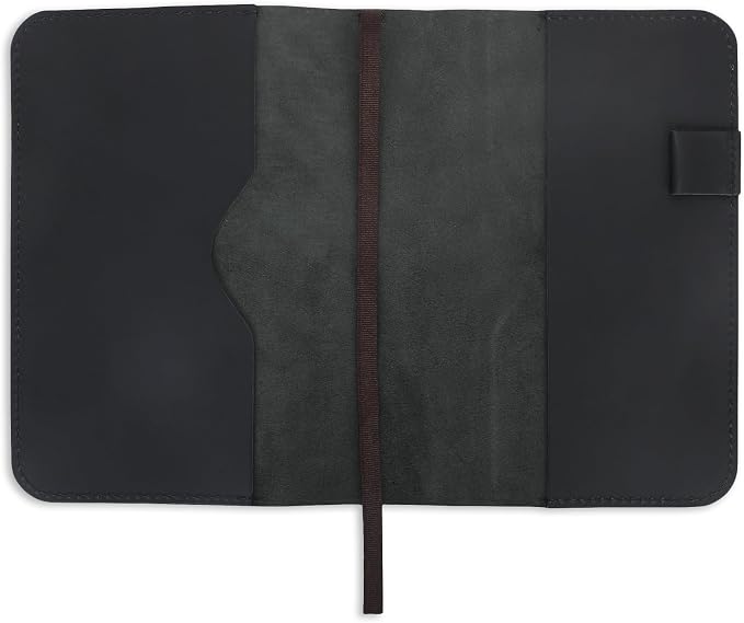 A5 Leather journal cover, Refillable Journal Cover for Large and Medium A5, Leather Handmade Notebook Cover, 9 x 6 Inches Leather Bound Journal (Black)