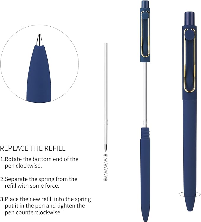 WY WENYUAN Black Pens, Fine Point Smooth Writing Personalized Ballpoint Pens Bulk, Flair Teacher Pen, Black Ink 1.0 mm Journaling Pen, Aesthetic Gift School Office Supplies for Note Taking