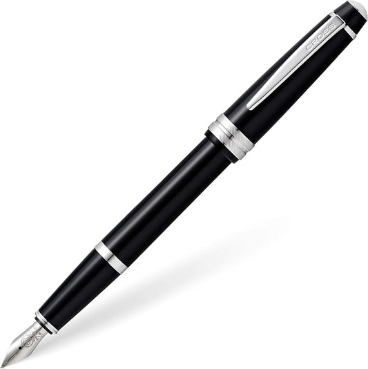 Cross Bailey Light Polished Black Resin Extra-Fine Nib Fountain Pen - Professional Pen for Effortless Writing - Journaling, Note-Taking & More - Black Ink - Easy Handling - Includes Gift Box