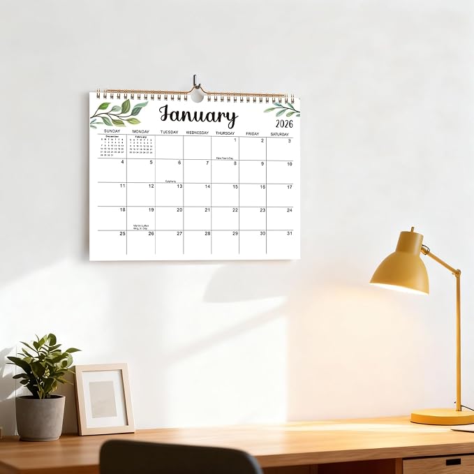 Comix 2026 Wall Calendar 14x11 Inch- 12 Monthly Calendar, January 2026 to December 2026, 2026 Hanging Calendar with Spiral Binding Week Numbers, Ideal for School,Office and Home, Macaron Color