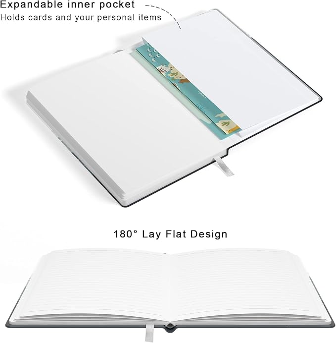 Lined Journal Notebook, Hardcover Journal for Women, Medium 5.7 x 8.4 in, 160 Pages Thick Paper, Cute Aesthetic Floral College Ruled Notebook for Journaling Writing Work Office School, Forest