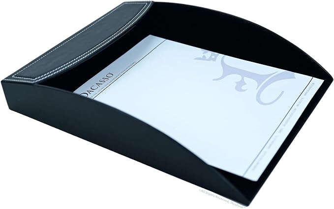 This Desk by Dacasso PU Leather Desk Set - Luxury Leather Desk Pad & Desk Organization Essentials - Office Organization & Executive Office Desk Decor - (Black, 5 Piece)