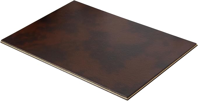 Cloud Luxury Leather Desk Set – 10 Piece Executive Desk Organizer with Desk Pad, Double Document Tray, Pen Holder, Memo Holder, Business Card Holder & Phone Stand – Gold Office Accessories (Brown)