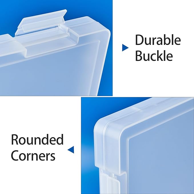 A4 Paper Storage Box, 8.5 x 11 Project Case for US letter, Thick Scrapbook Storage Boxes Craft Storage Box Art Supplies Storage and Organization (4, Type A (12.59 x 9.45 x 1.18 inches))