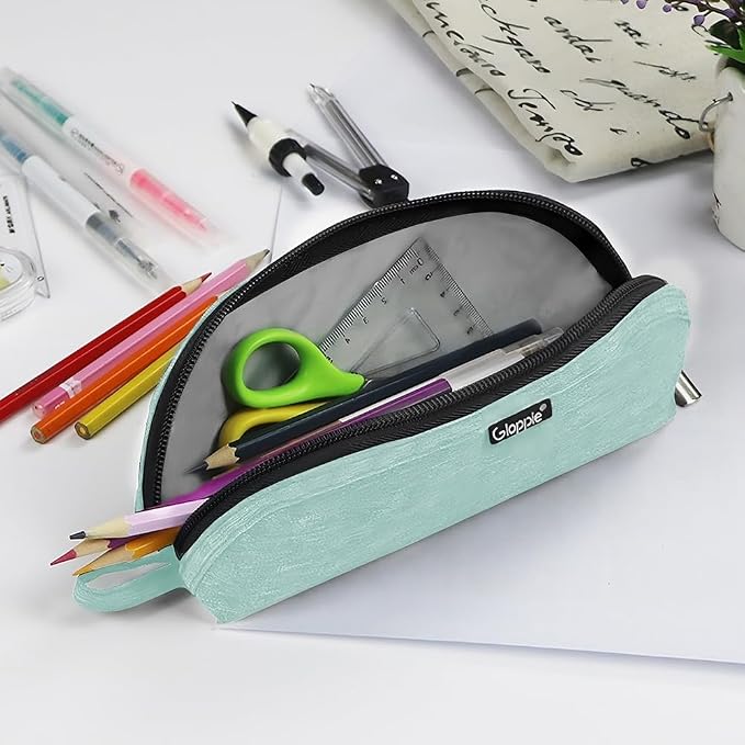 Gloppie Pencil Pouch - Practical Pencil Case, Aesthetic Simple Pencil Bag, Small Pen Holder, Back to School Supplies for Girls Boys, Green
