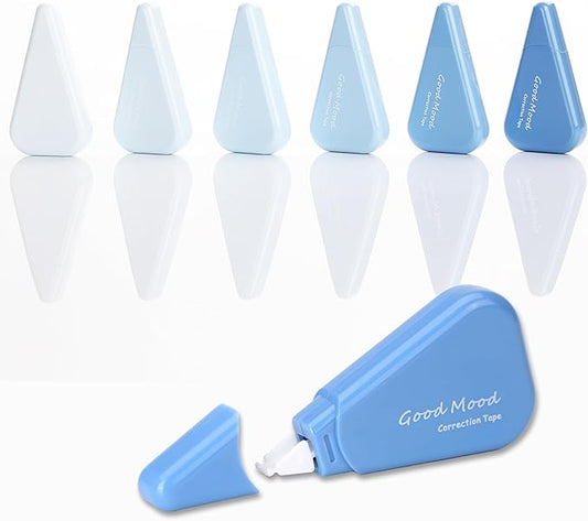 White Correction Tape, 6 Pack, 16.4 Feet Correction Tape, School & Office Supplies, writing supplies and correction supplies (Blue)