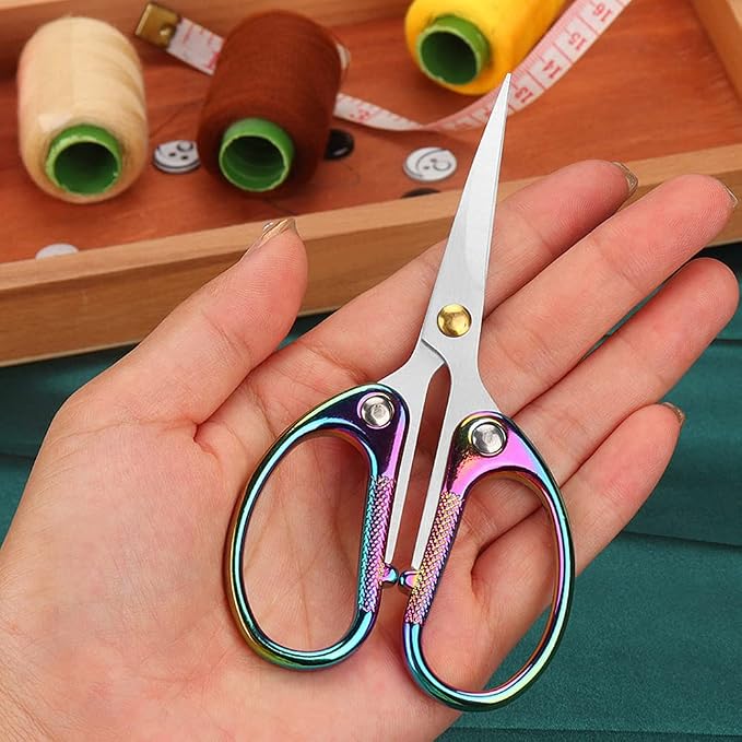 4.5" All Stainless Steel Office Scissors,Ultra Sharp Blade Shears,Sturdy Sharp Scissor for Office Home School Sewing Fabric Craft Paper Multipurpose Scissors Colorful