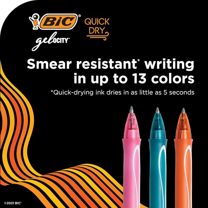 BIC Gelocity Quick Dry Ocean Themed Gel Pens, Medium Point (0.7mm), 8-Count -Pen Set, Colored Gel Pens for Note Taking and Journaling, (Pack of 2)