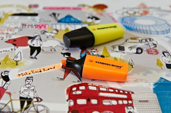 STABILO - BOSS MINI - Highlighter - Pack of 5 - Assorted colors | pack of 5 - Assorted Colours