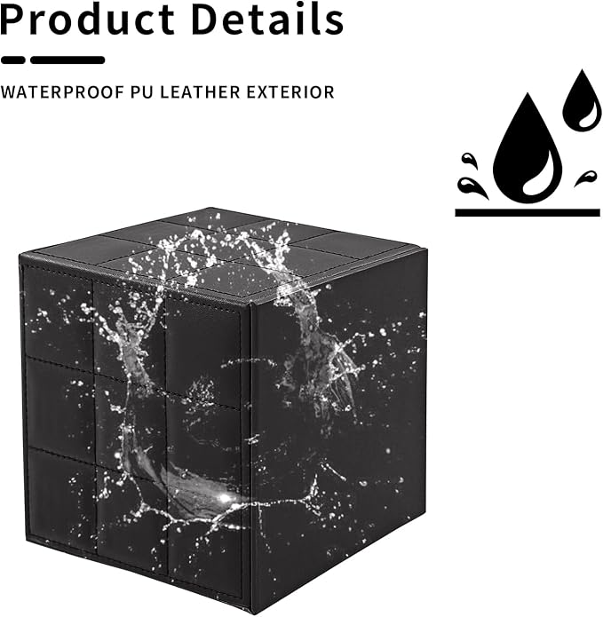 Modern Tissue Box Holder Square,Napkin Holder Pumping Paper Case Dispenser,Upgrade Large Size Facial Tissue Box Cover with Magnetic Bottom for Home Bathroom NightStand Office Desk (Black)