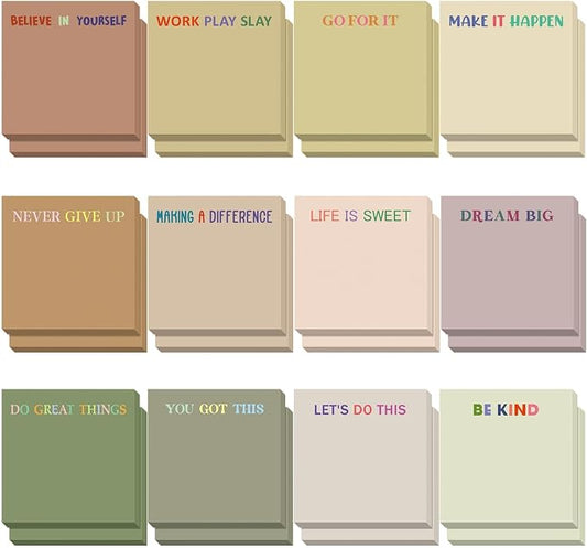 Yinder 24 Pcs Sticky Notes Gifts Bulk,Motivation,Boho