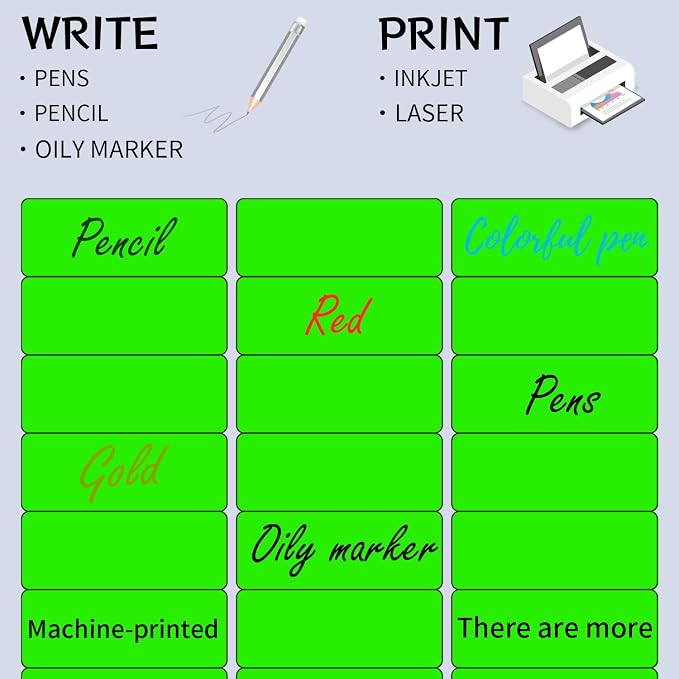 STARLIBOO 1" x 2-5/8" Address Labels- Neon Color Fluorescent Stickers for Laser/Inkjet Printer mailing Labels 8.5"×11"- Fluorescent Green