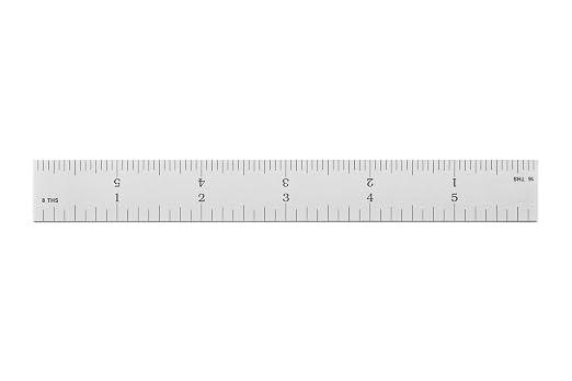 PEC Tools High Precision Metal Ruler, 6 Inch Rigid Machinist Rule, 4R Graduation (1/8", 1/16", 1/32", 1/64"), Carbon Steel with Satin Chrome Finish, Trusted by Professionals, Made in USA
