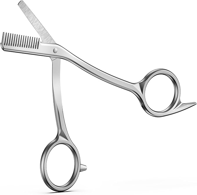 FERYES Eyebrow Trimmer Scissors with Combs, Stainless Steel Scissor & Comb in One, Precision Eyebrow Trimming Scissors for Women and Men