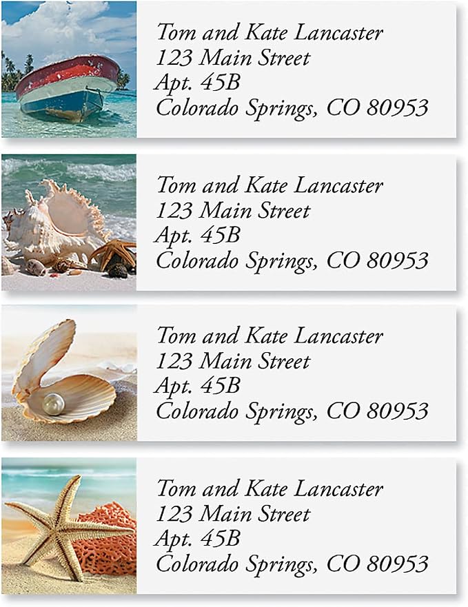 Colorful Images Beach Return Address Mailing Labels | Tropical Harmony, 240 Count, Self-Adhesive on Flat-Sheet Labels, Customize with Name & Shipping Address