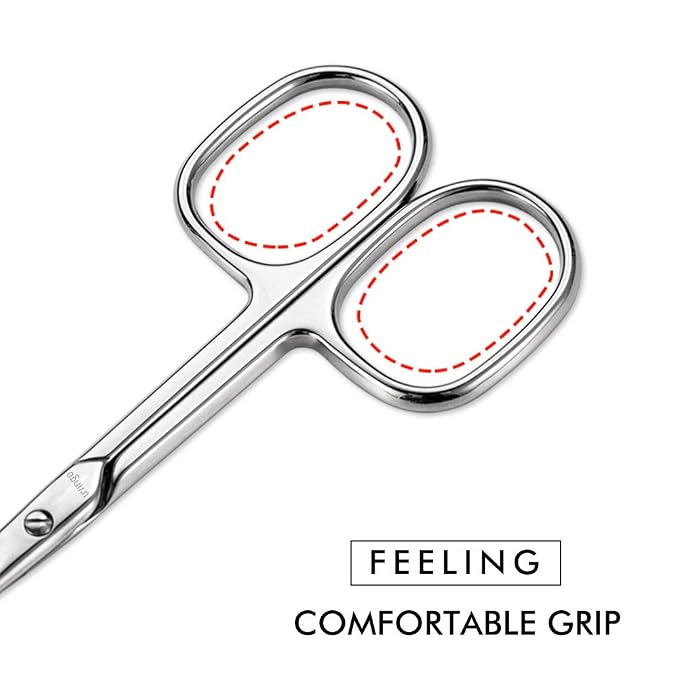 LIVINGO Nail Scissors Curved Blade Stainless Steel Manicure Tool | Sharp Precision Cutting, Cuticle Care, Eyebrow Eyelash Dry Skin Grooming, Professional Beauty Use