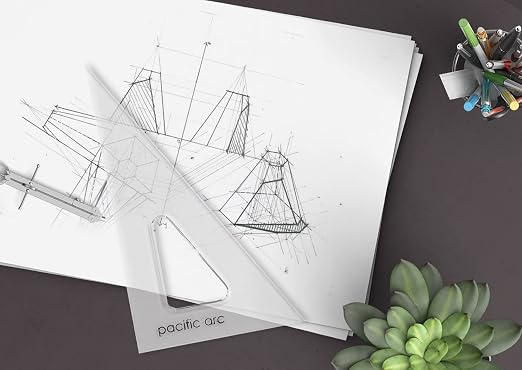 Pacific Arc's Scholastic Triangle - 6 inch - Clear - 30/60 Angle - Plain Edge - Polystyrene - Technical Drawing Tools, Drafting, Architect and Engineering