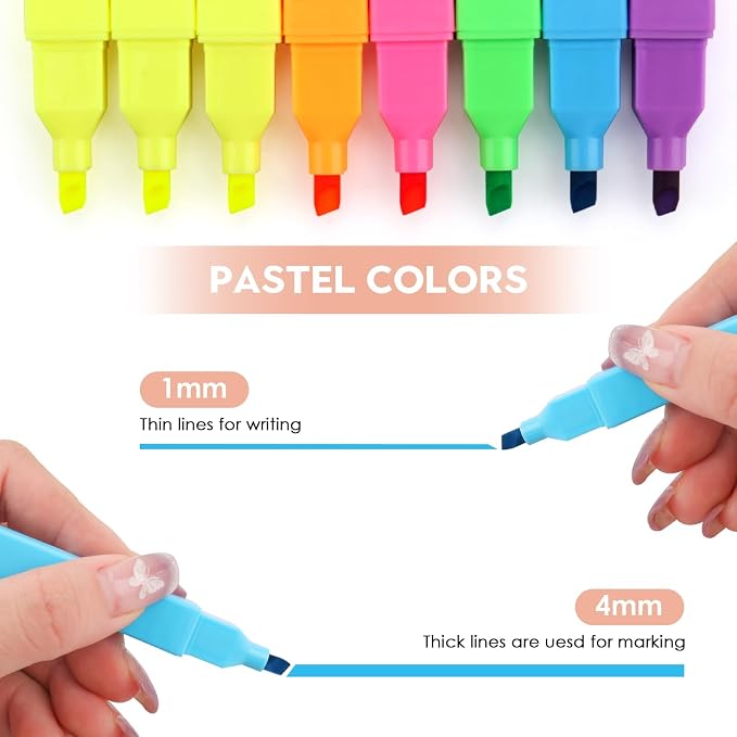 YISAN Highlighters Assorted Colors | Soft Tip, No Bleed, Journal Pens, 70955