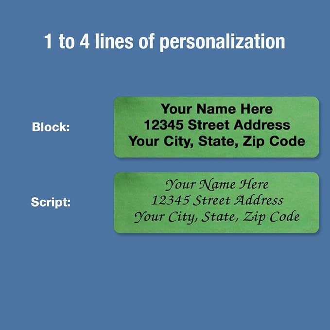Colorful Images Green Metallic Foil Rolled Return Address Mailing Labels with Dispenser, Customize with Name & Shipping Address, 250 Self Adhesive, Easy Peel Sticker Label Roll, 3/4" x 2 1/2"