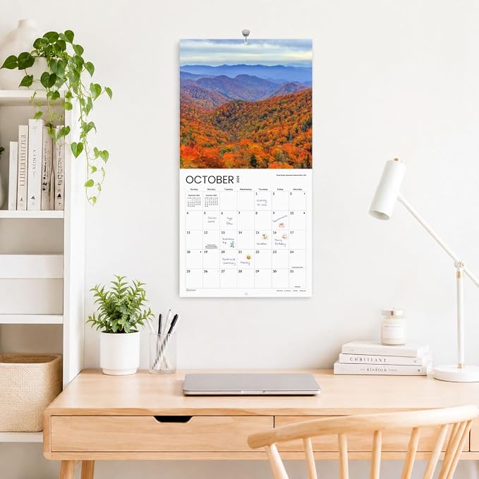 SUNEE Calendar 2026-2027 for Wall, 2027 Large Wall calendar 12x12 Inches with 16 Months from September 2026 to December 2027, Thick Glossy Paper, 12" x 24" (Open), World National Parks