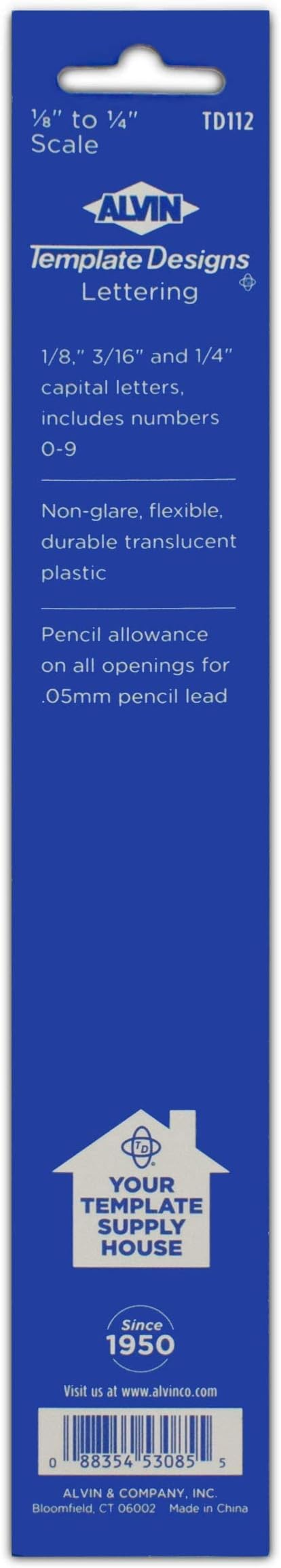 ALVIN TD112, Standard Lettering Guide Template, Drawing and Drafting Tool Architecture, and Design Template, Great for Students, Hobbyists, and Professionals