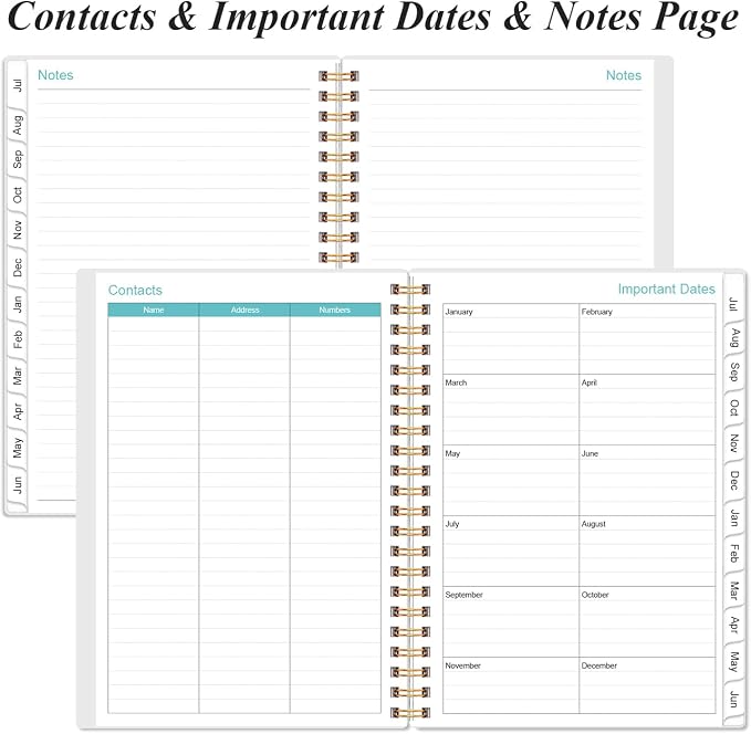 2026-2027 Daily & Monthly Planner - One Page Per Day, Daily Planner 26-27 from July 2026 to June 2027, Planner 2026-2027 with 12 Monthly Tabs, 6.4" x 8.5", Flower-A