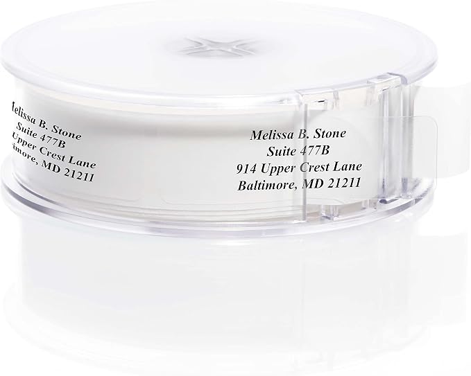 Clear Personalized Return Address Labels with Elegant Dispenser - Roll of 500 Custom See Through Transparent Stickers