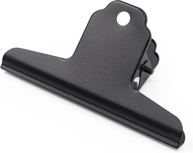 Coideal Metal Bulldog Clips Black, 10 Pcs 4 Inch Large Binder Paper Clips for Office Files, Food Bags