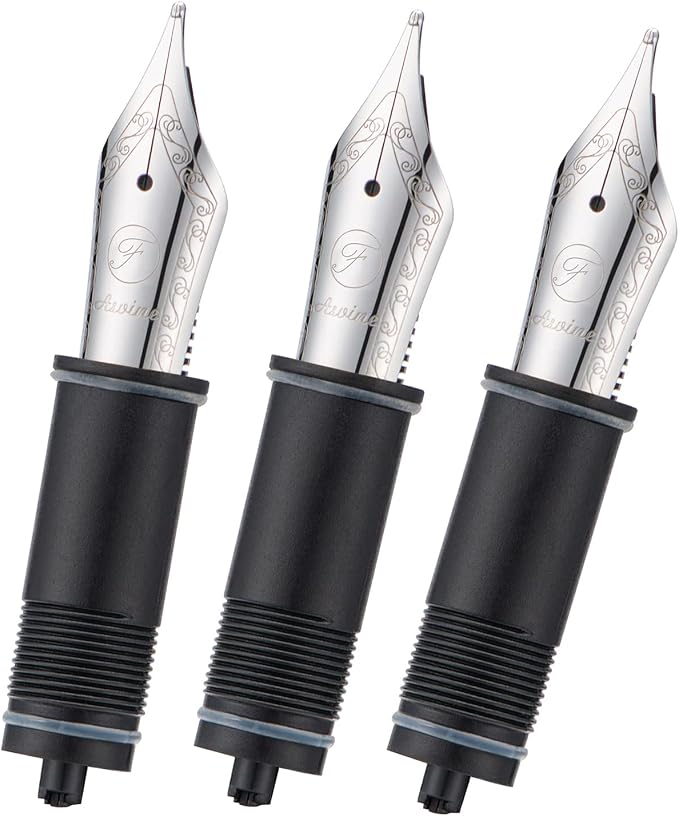 Asvine 3 PCS Fountain Pen Replaced Nibs, Silver #6 Fine Nib V169, P20, P30 and V126