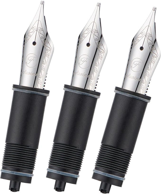 Asvine 3 PCS Fountain Pen Replaced Nibs, Silver #6 Fine Nib V169, P20, P30 and V126