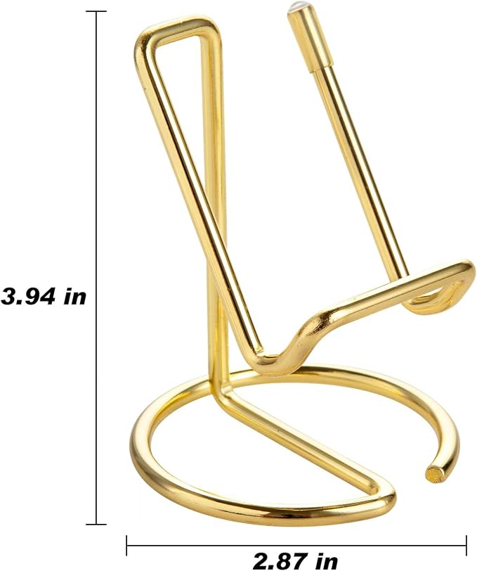 ROPOSY 2 Pack Cell Phone Stand for Desk, Cute Metal Gold Cell Phone Stand Holder Desk Accessories, Compatible with All Mobile Phones, iPhone, iPad