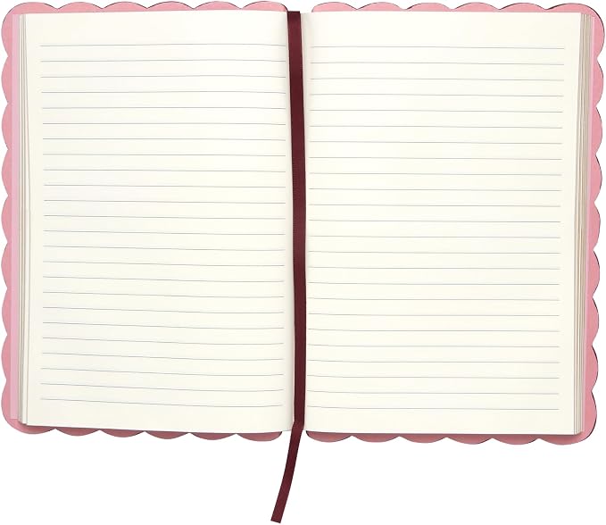 Laura Ashley Hardcover Journal 6x8 Faux Leather with Scalloped Edges | 259 Lined Pages with Ribbon Bookmark, Lay-Flat Design, Compact A5 Size, Great for Home, Office, Travel or Gifting