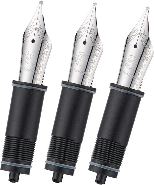 Asvine 3 PCS Fountain Pen Replaced Nibs, Silver #6 EF Nib V169, P20, P30 and V126