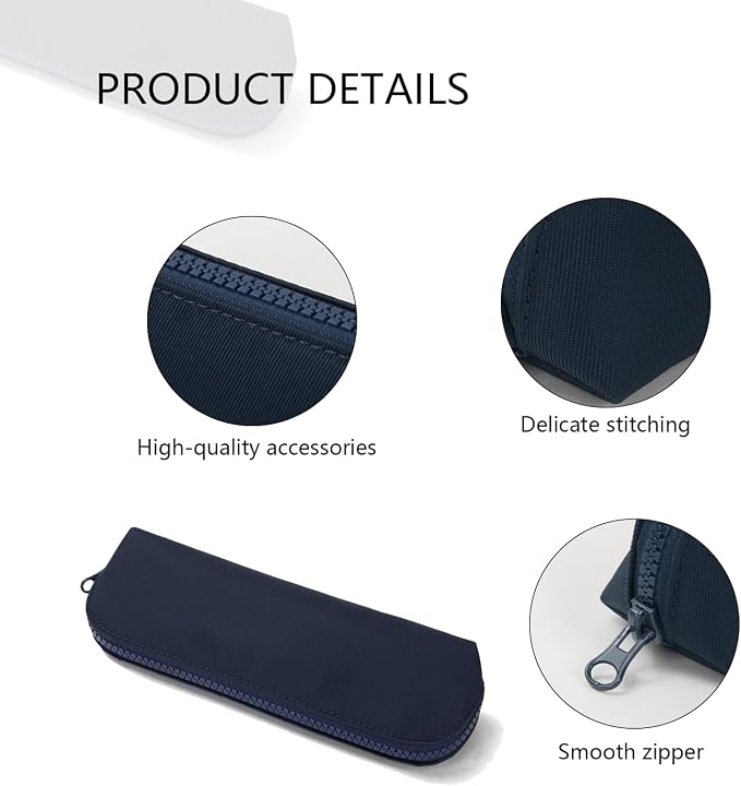 Pencil Case Small Pencil Pouch Slim (Red, Oxford)