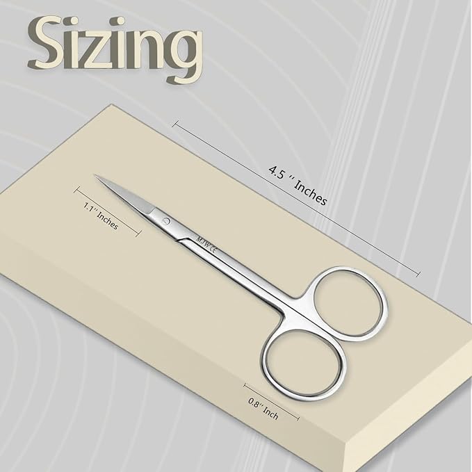 Professional Fingernail Scissors for Manicure Care, Precision Nail Grooming Tool for Mustache Trimming and Eyebrow Shaping, Sharp Stainless Steel Beauty Shears